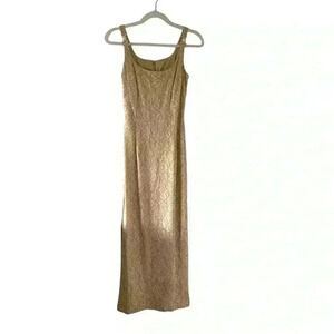 Bari Jay Women's Formal Vintage Evening Gold Sequin Dress Size 7/8
